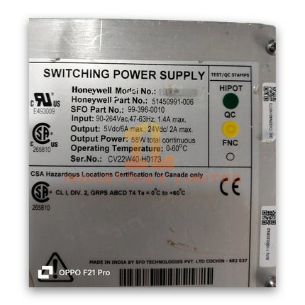 Honeywell 900P01-0301 ControlEdge HC900 AC Power Supply Module