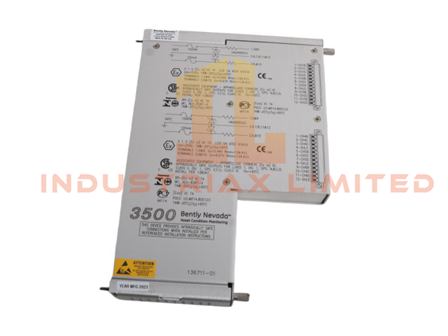 Bently Nevada 3500/60-01-05 136711-01 RTD/TC I/O Module with Internal Barriers and Internal Terminations
